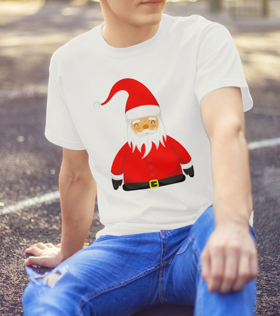 Santa Claus Outfit On Christmas Cartoon T-Shirt