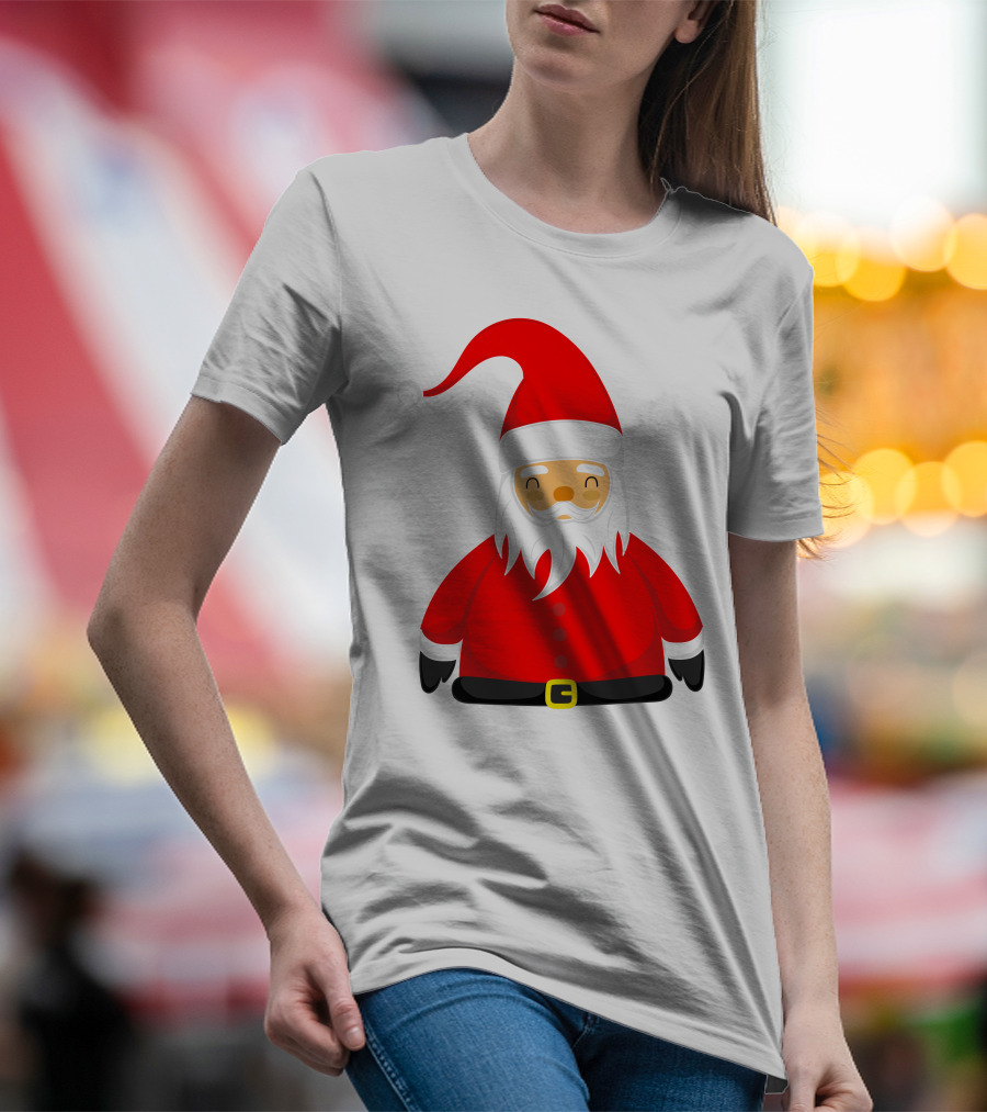 Santa Claus Outfit On Christmas Cartoon T-Shirt