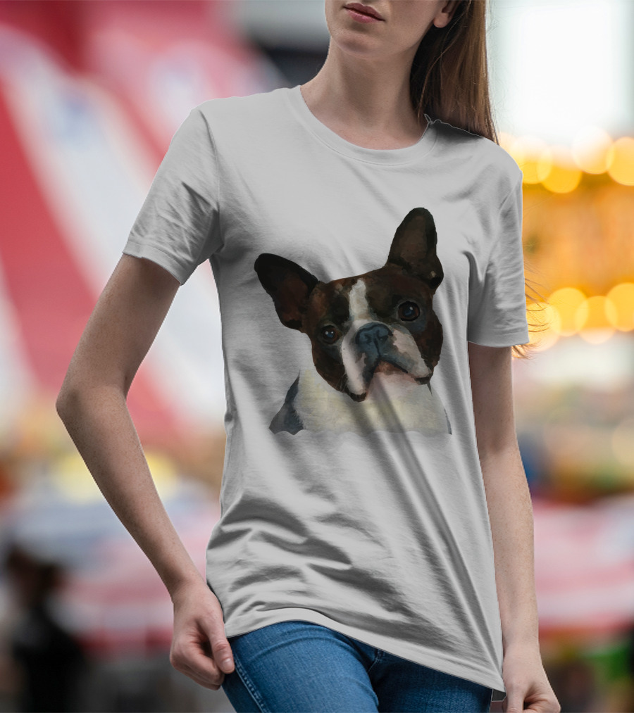 Watercolor French Bulldog Head T-Shirt