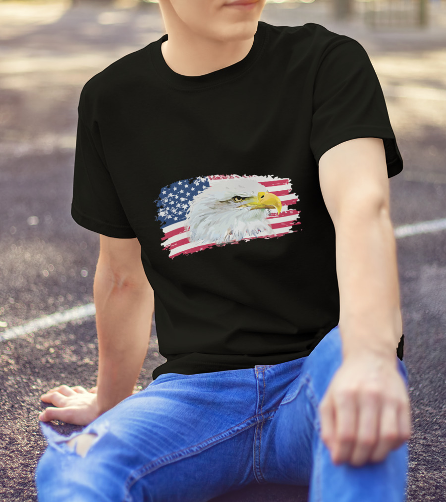 American Flag Bald Eagle T-Shirt