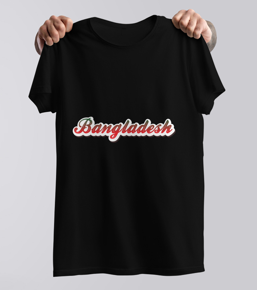 Bangladesh Green Red Script Font T-Shirt