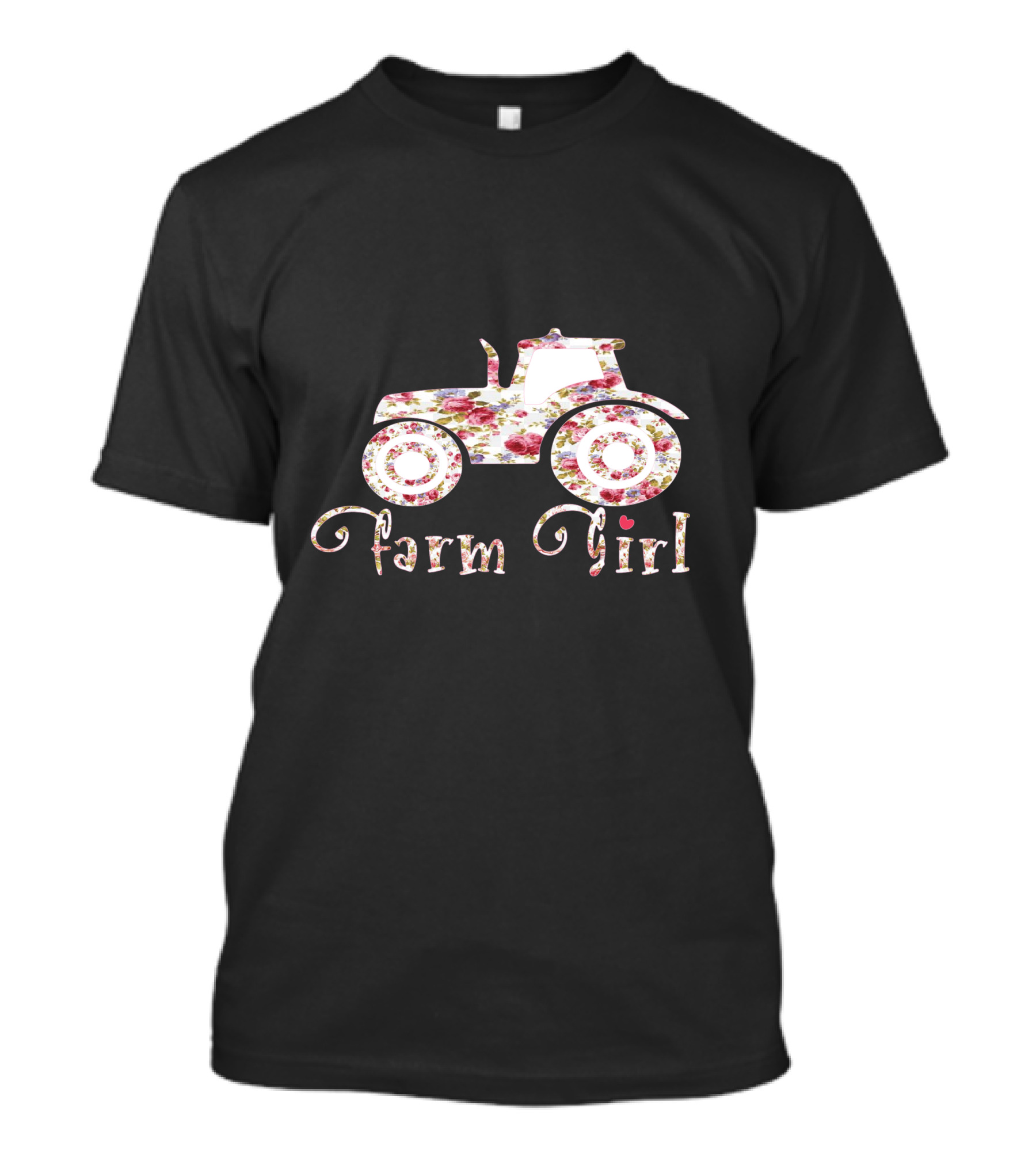 Farm Girl Floral Tractor T-Shirt