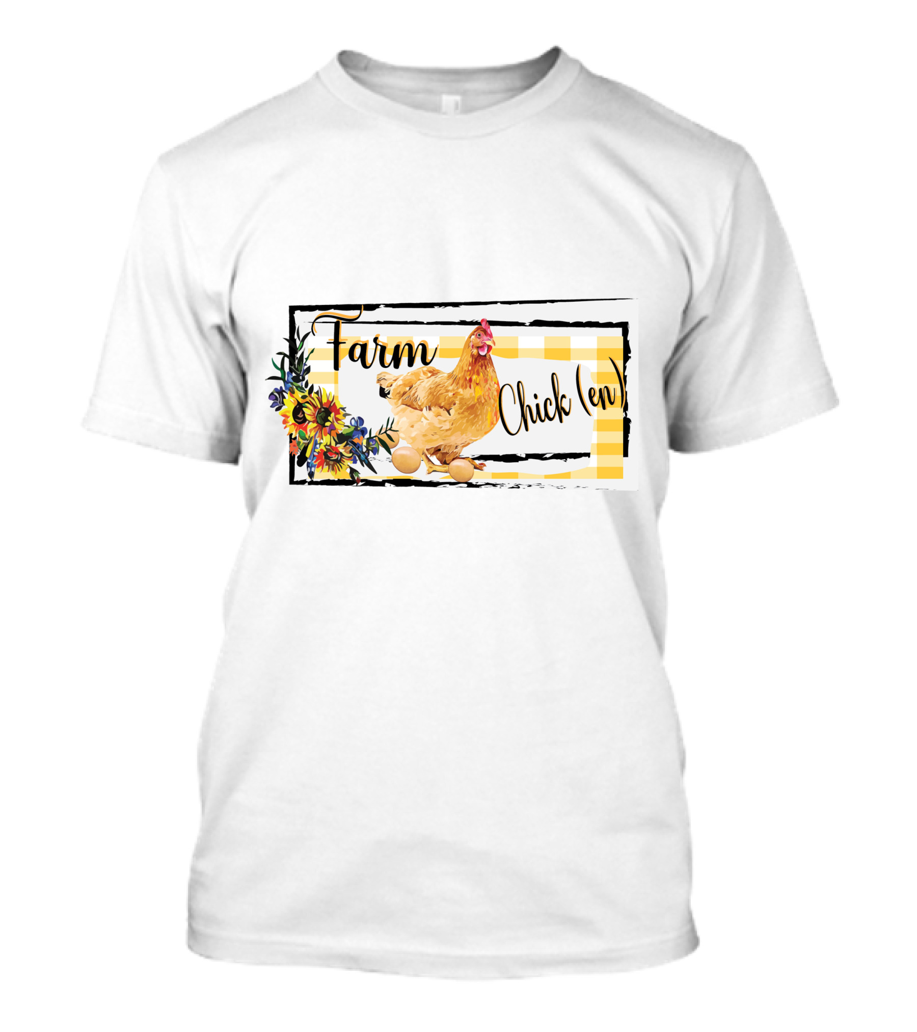 Farm Chicken Sunflower Fall Thanksgiving T-Shirt