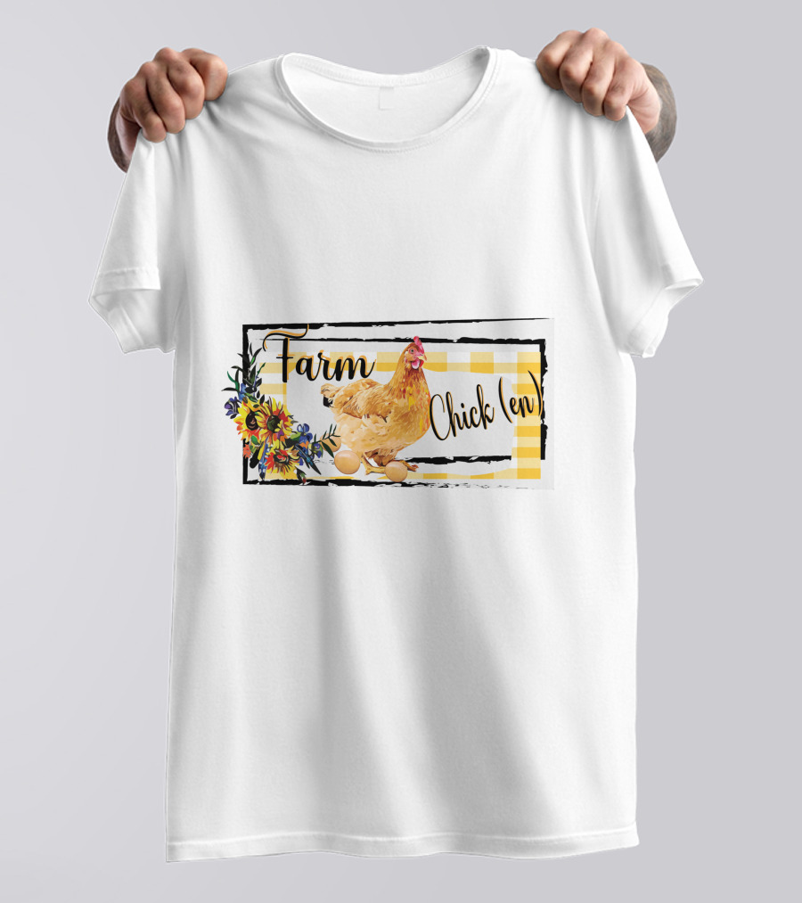 Farm Chicken Sunflower Fall Thanksgiving T-Shirt