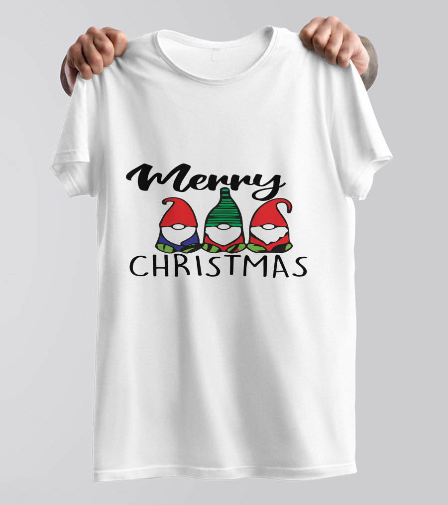 Merry Christmas Gnomes Festive Holiday T-Shirt