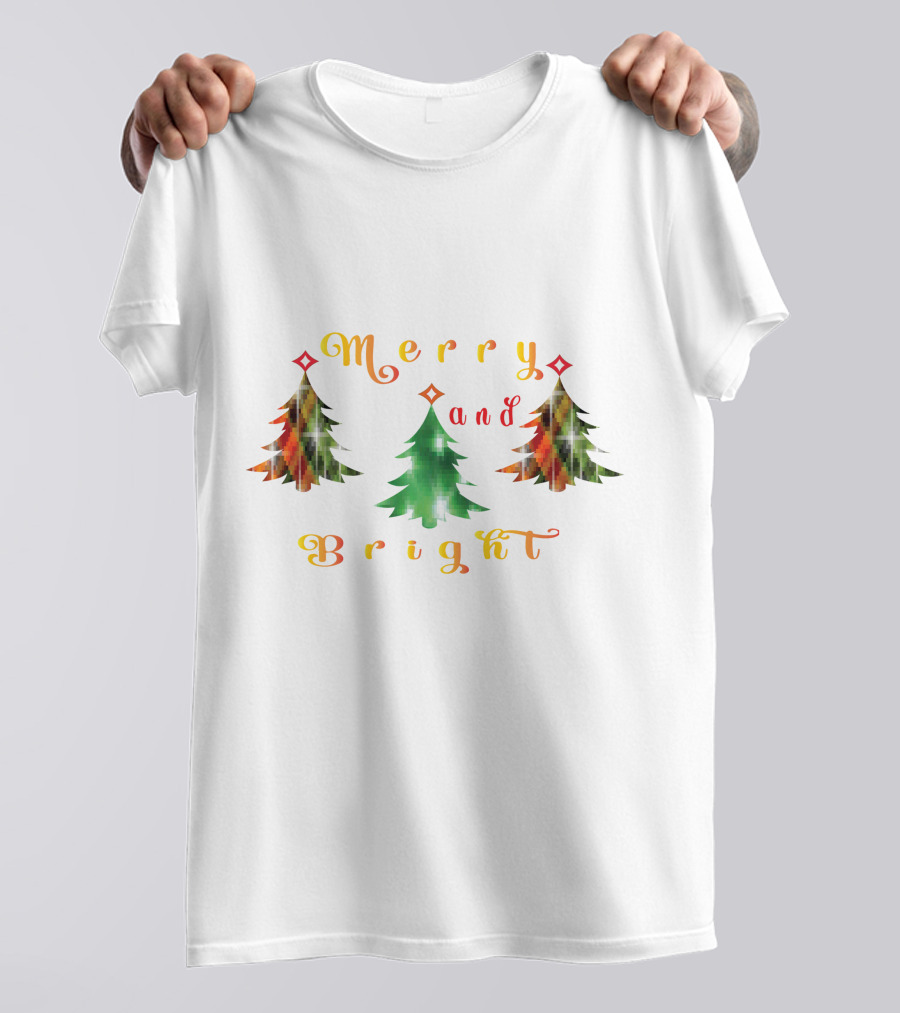Merry And Bright Christmas Trees T-Shirt