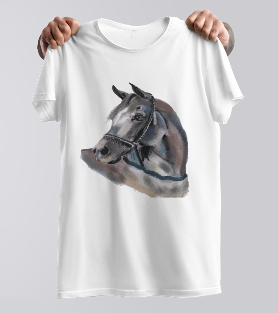 Watercolor Portrait Of Arabian Horse Head T-Shirt