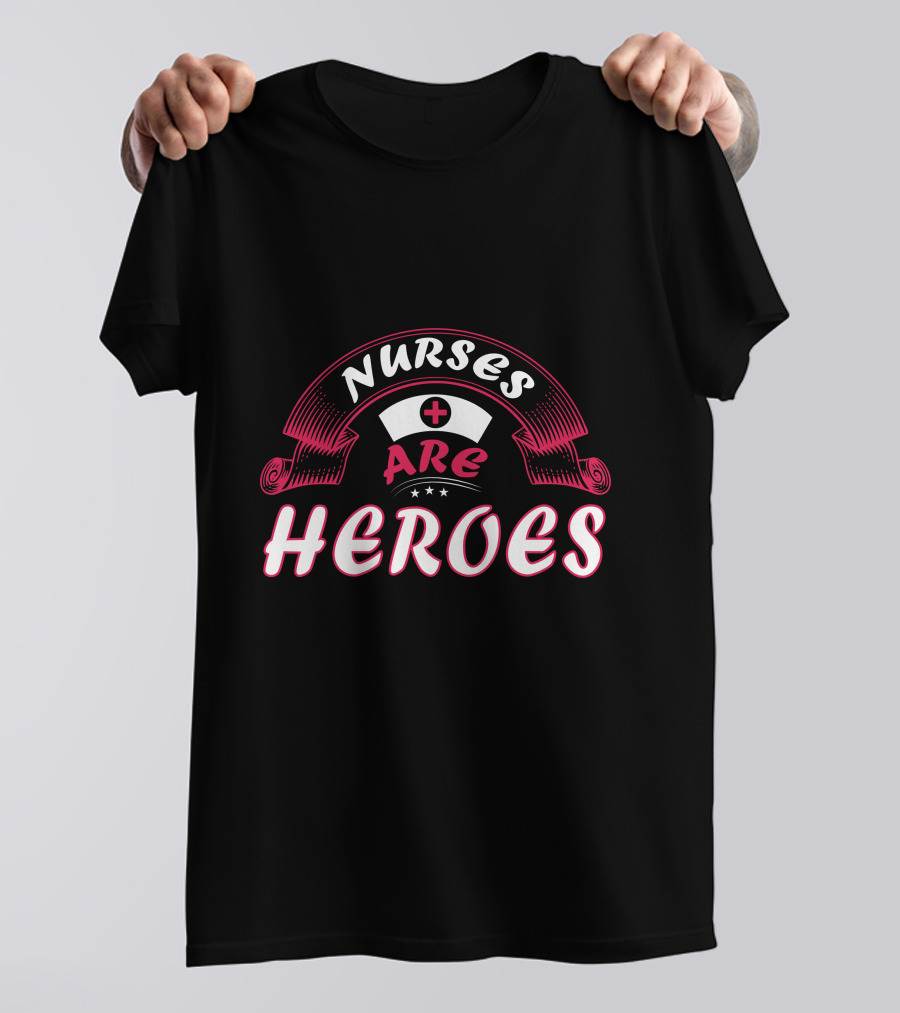 Nurses Are Heroes Red Cross Nurse Hat T-Shirt