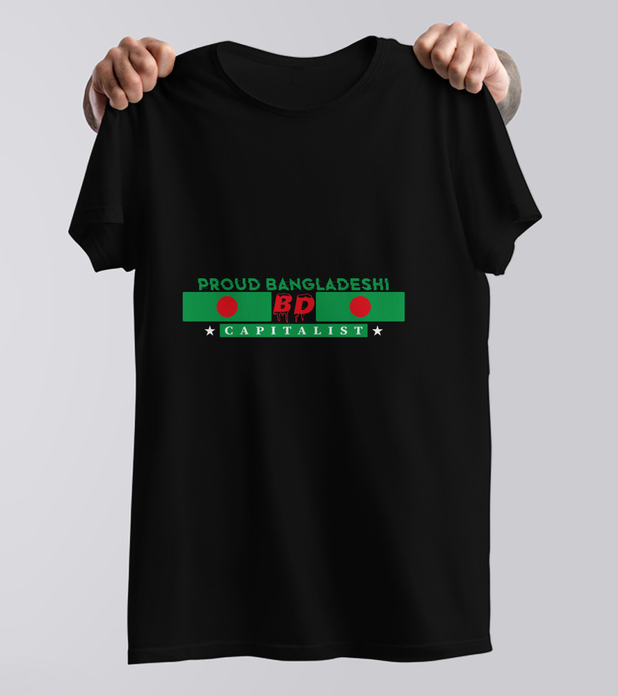 Proud Bangladeshi BD Capitalist Flag Symbol Stars T-Shirt