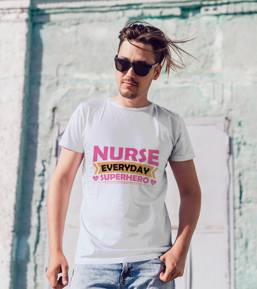 Nurse Everyday Superhero Heartbeat Icons T-Shirt