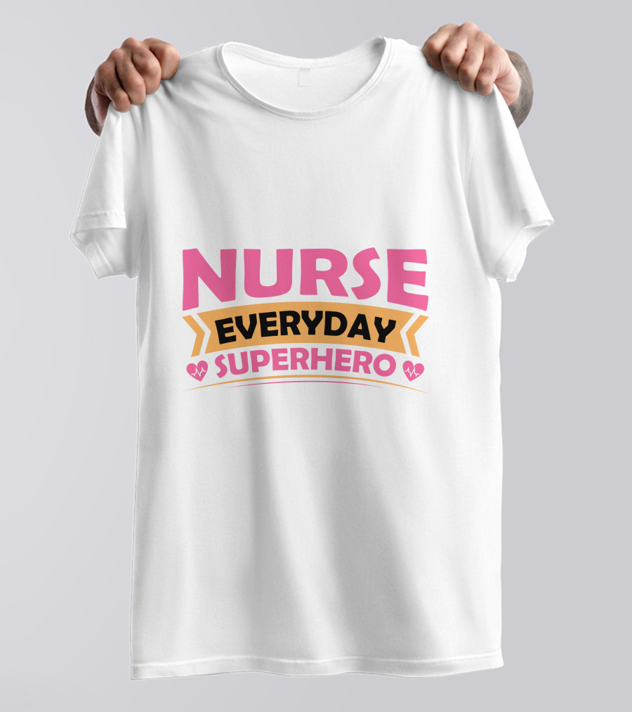 Nurse Everyday Superhero Heartbeat Icons T-Shirt