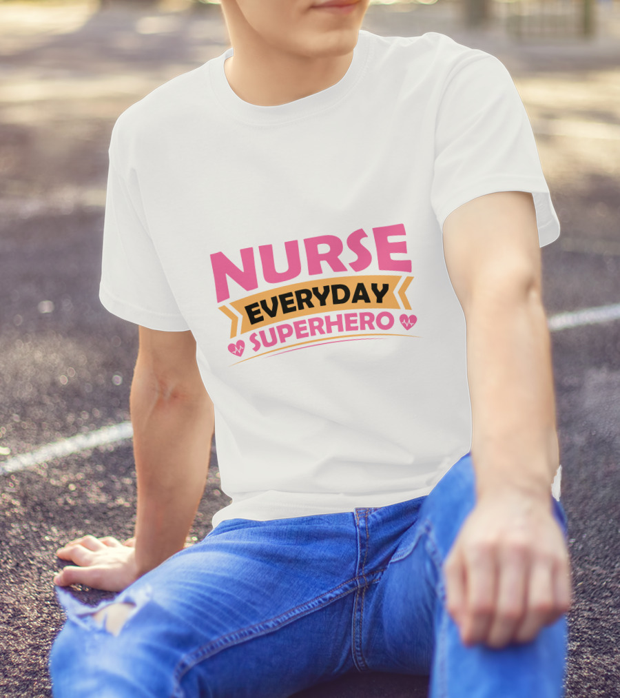 Nurse Everyday Superhero Heartbeat Icons T-Shirt