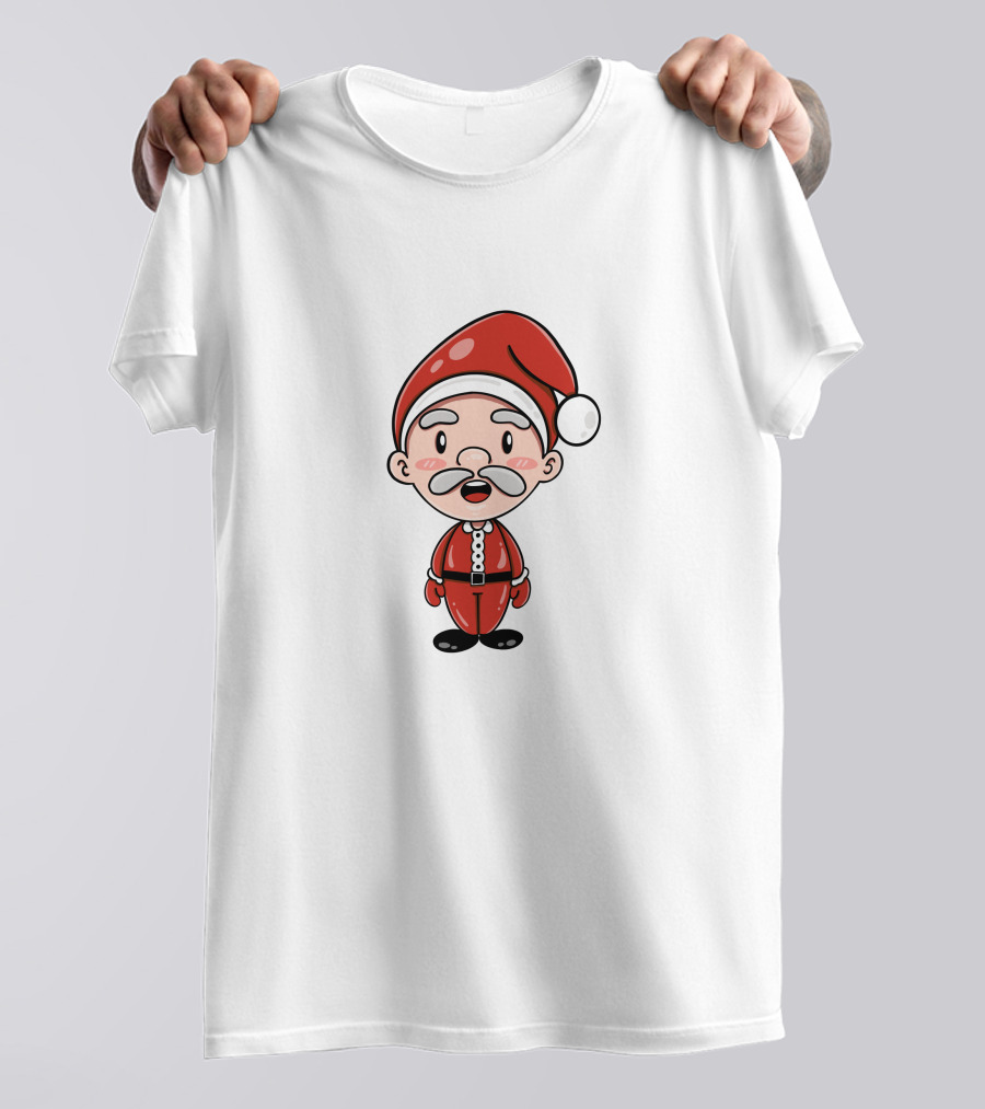 Santa Claus Chipi Cartoon Festive Character In Red Suit T-Shirt