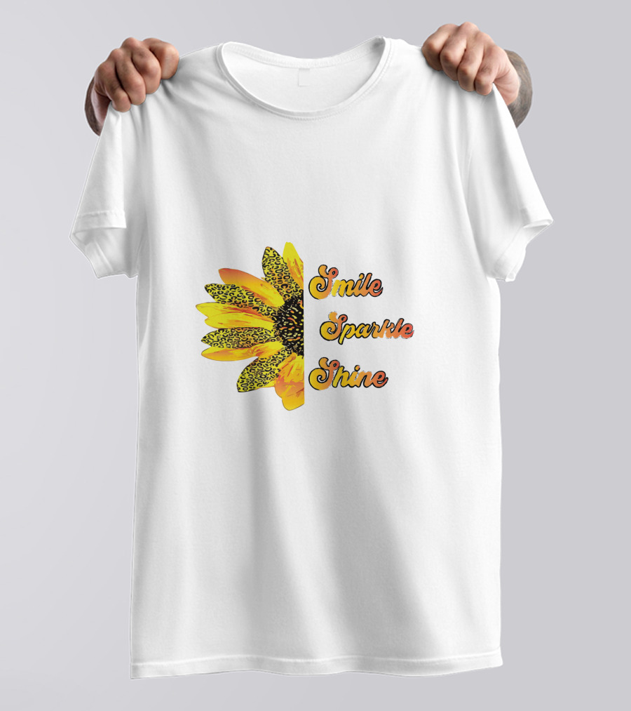 Smile Sparkle Shine Sunflower Blossom Burst T-Shirt