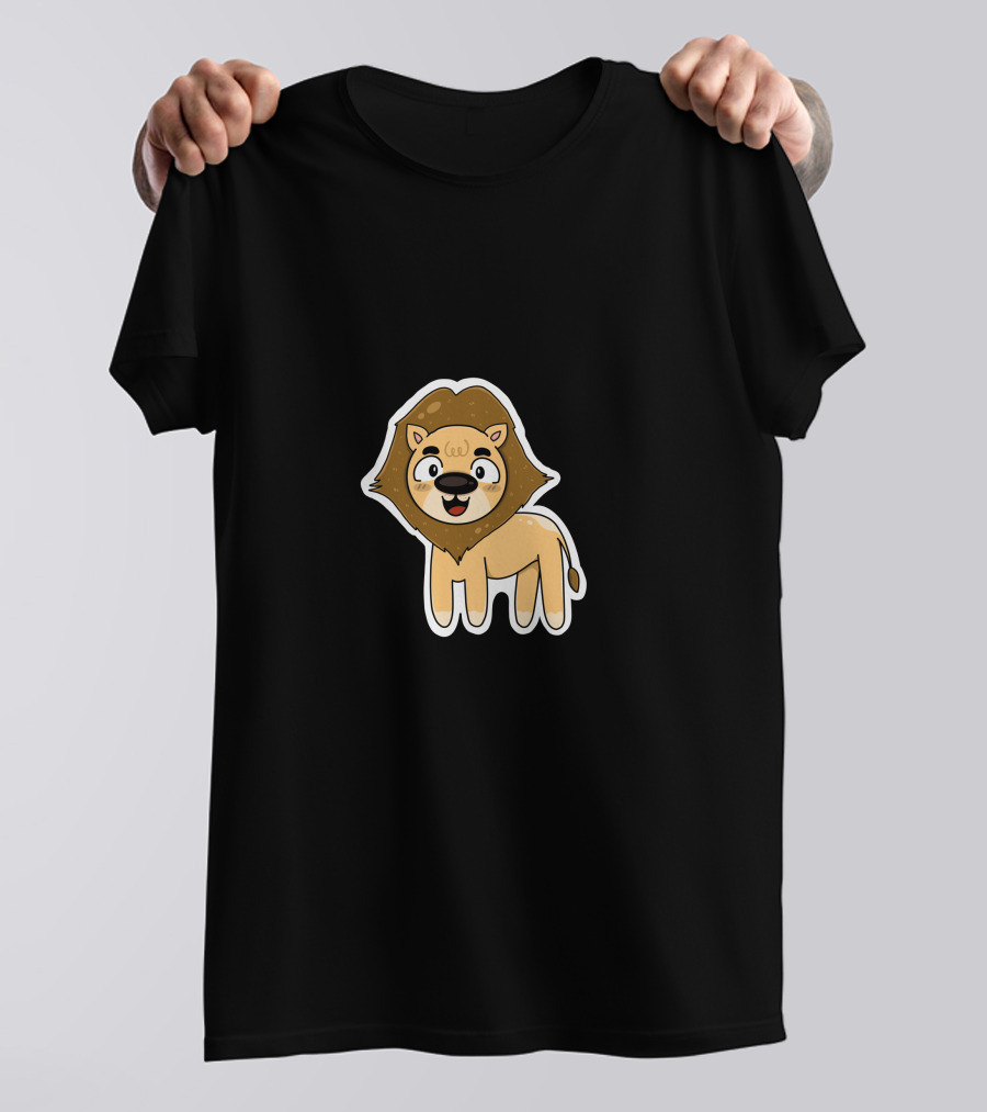 Lion Sticker Cute Cartoon T-Shirt