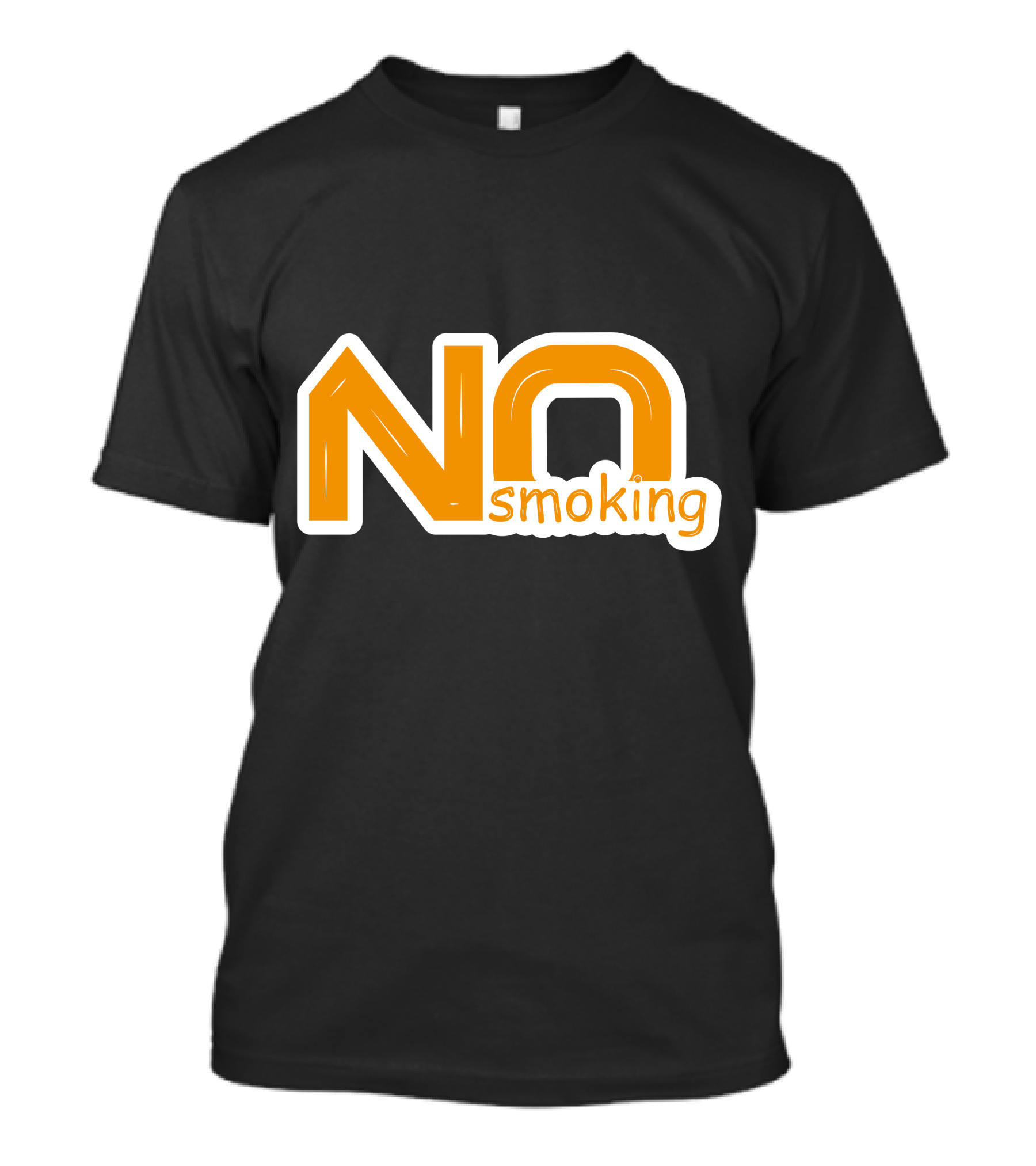 NO Smoking Style Bold Orange Text T-Shirt
