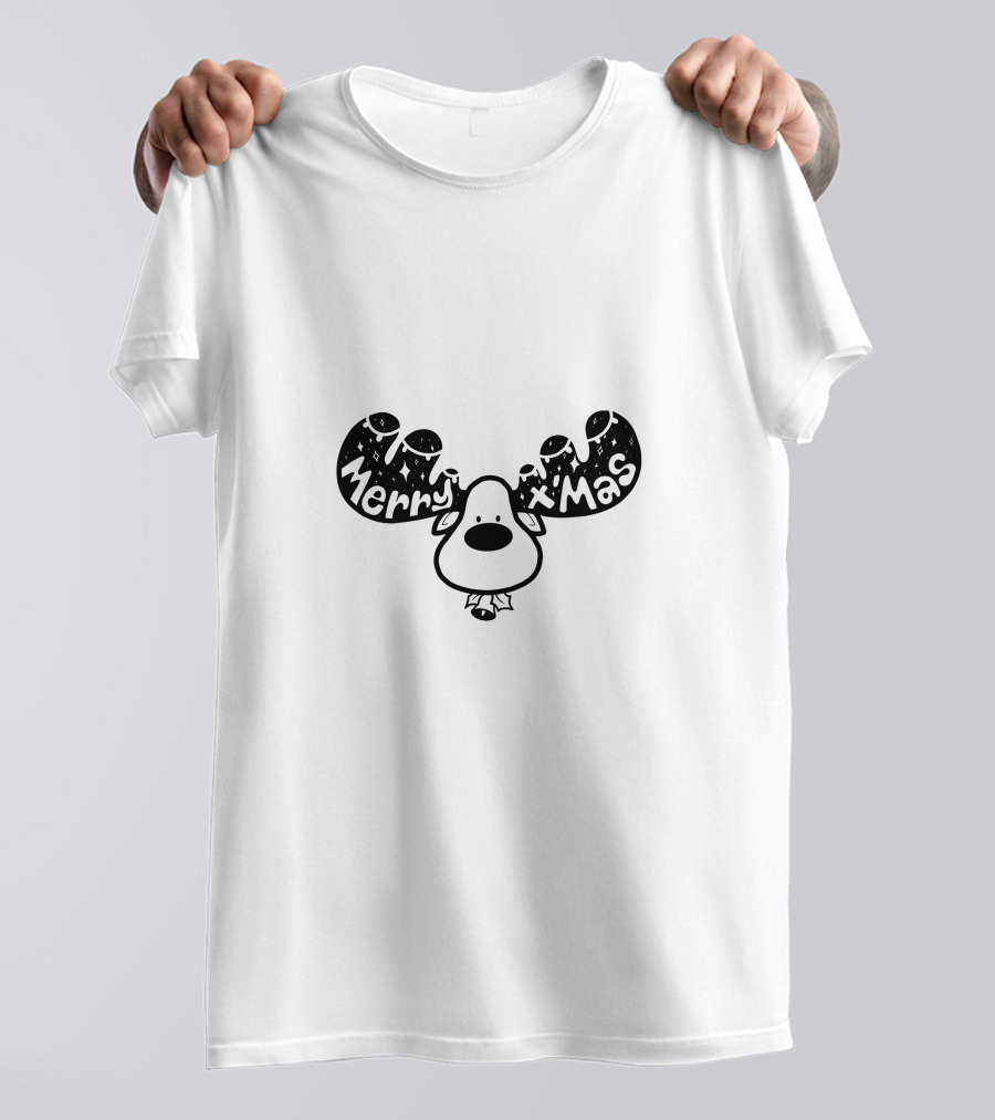 Merry Xmas Reindeer Antlers T-Shirt