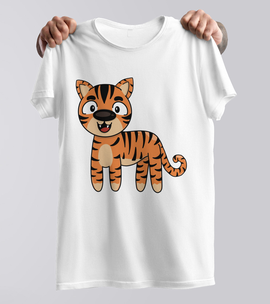 Adorable Striped Cartoon Baby Tiger T-Shirt