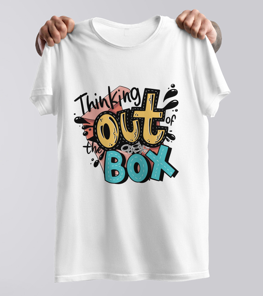 Thinking Out Of The Box Creative Typography T-Shirt