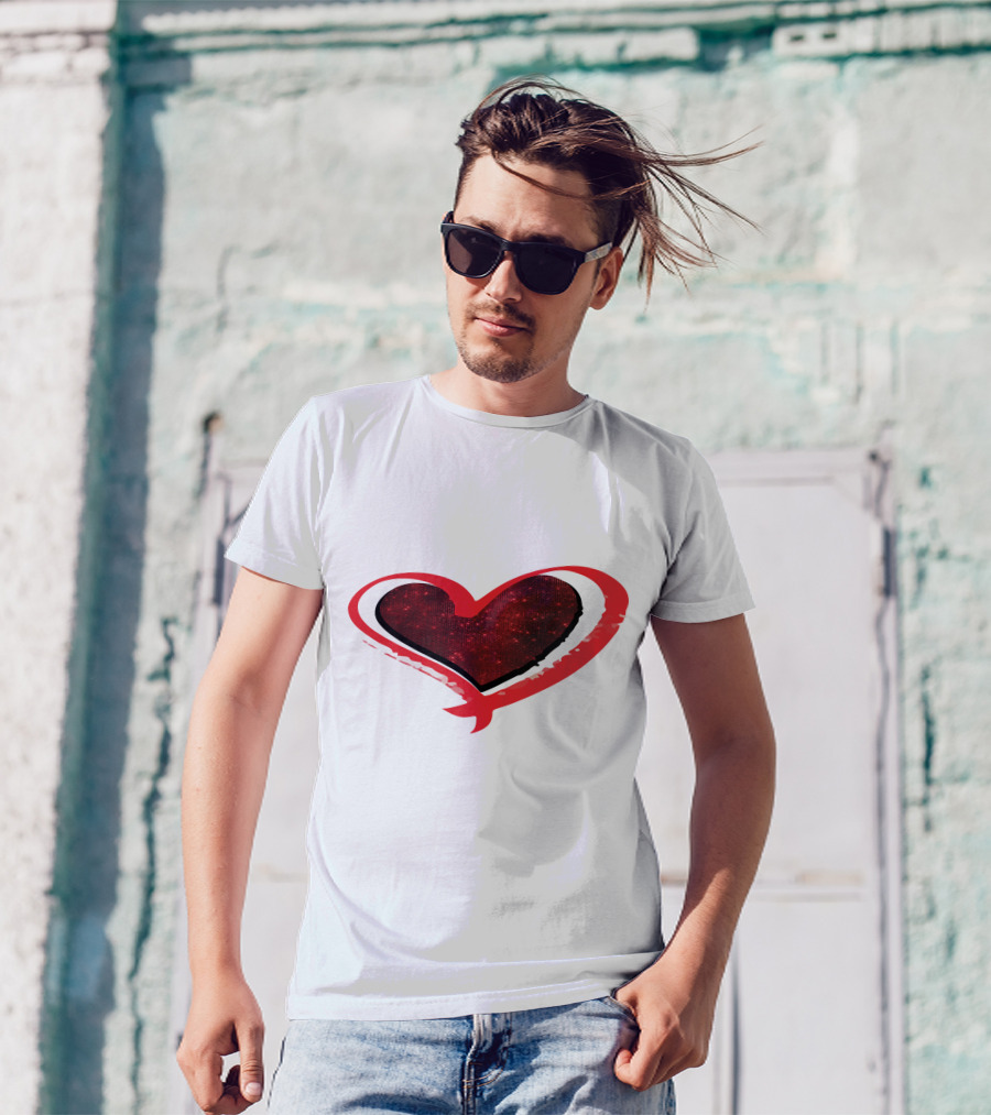Valentines Day Heart Red Sparkle T-Shirt