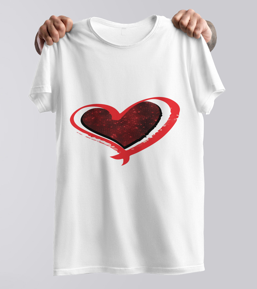 Valentines Day Heart Red Sparkle T-Shirt