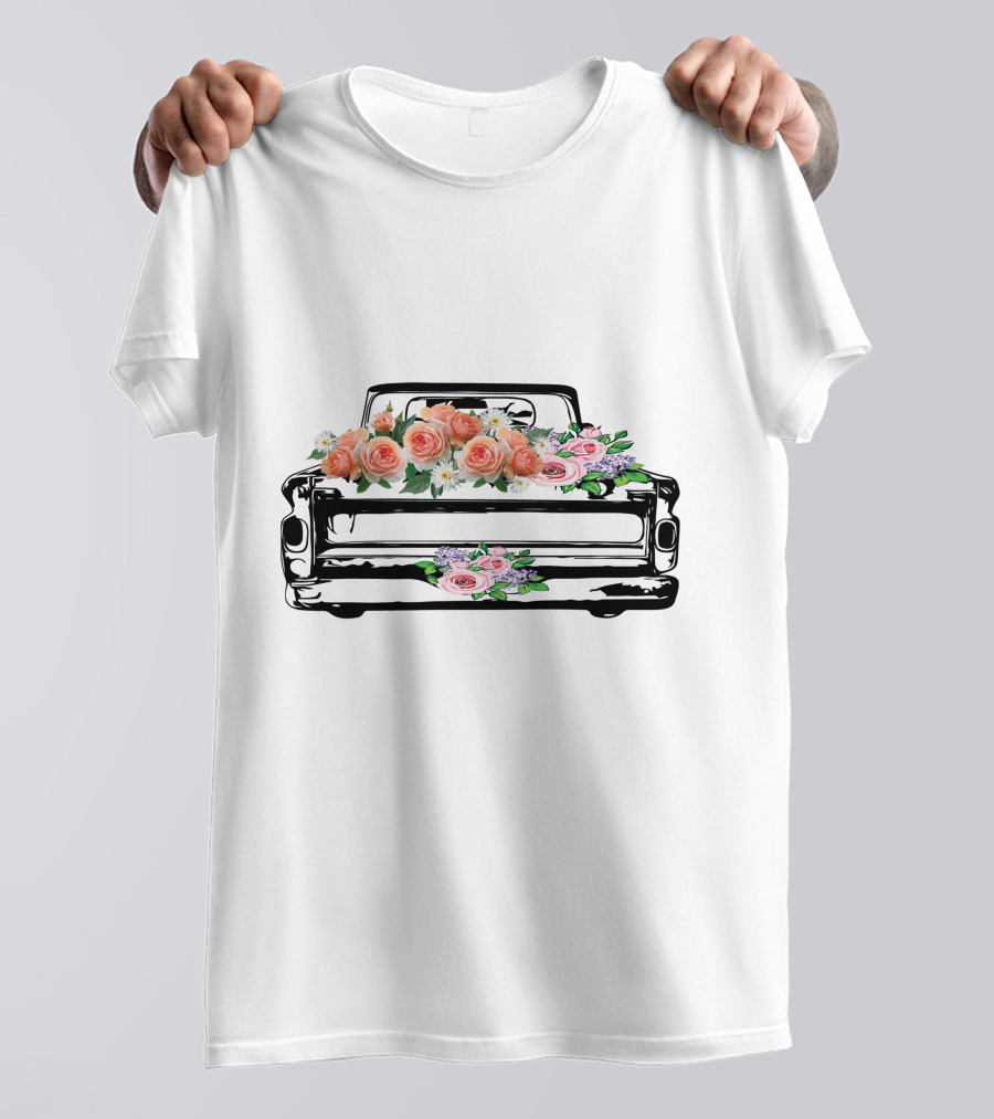 Vintage Truck Floral Arrangement T-Shirt