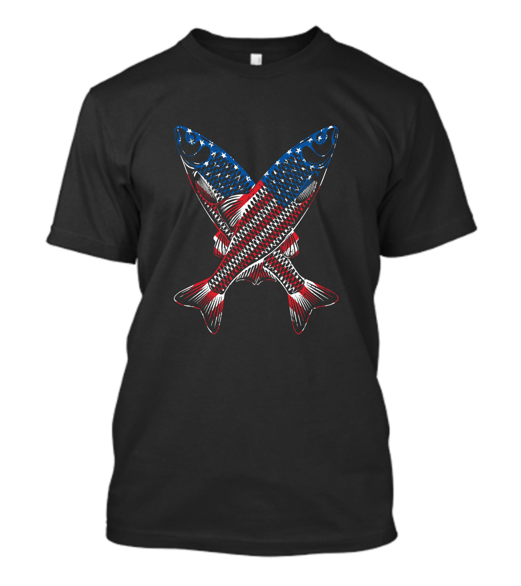 USA Fishing Flag With Patriotic Fish For Fisherman T-Shirt