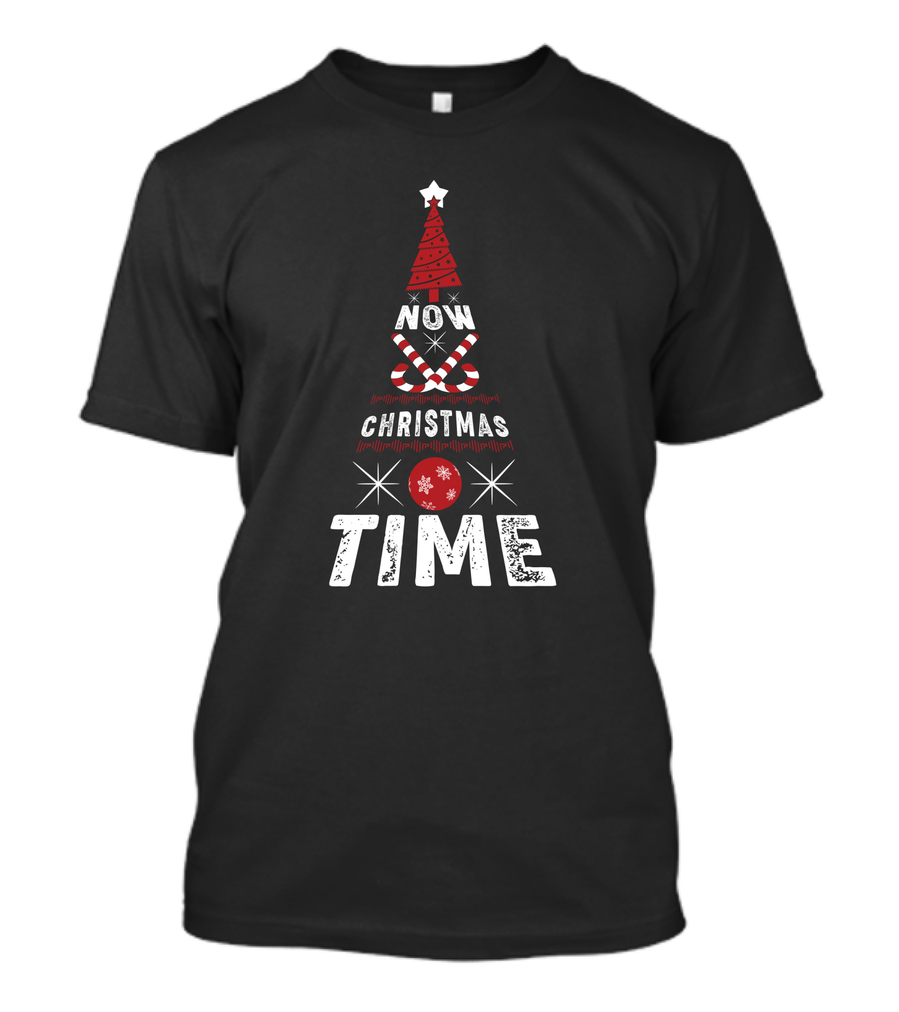 Now Christmas Time Tree With Candy Canes And Star T-Shirt