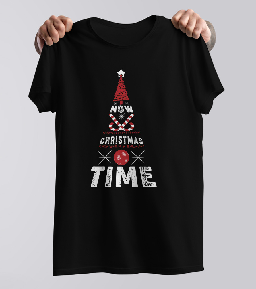 Now Christmas Time Tree With Candy Canes And Star T-Shirt