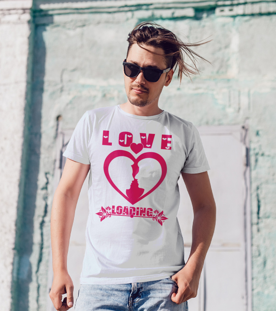 LOVE Heart Silhouette Couple LOADING T-Shirt
