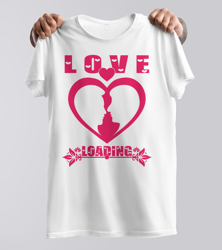 LOVE Heart Silhouette Couple LOADING T-Shirt