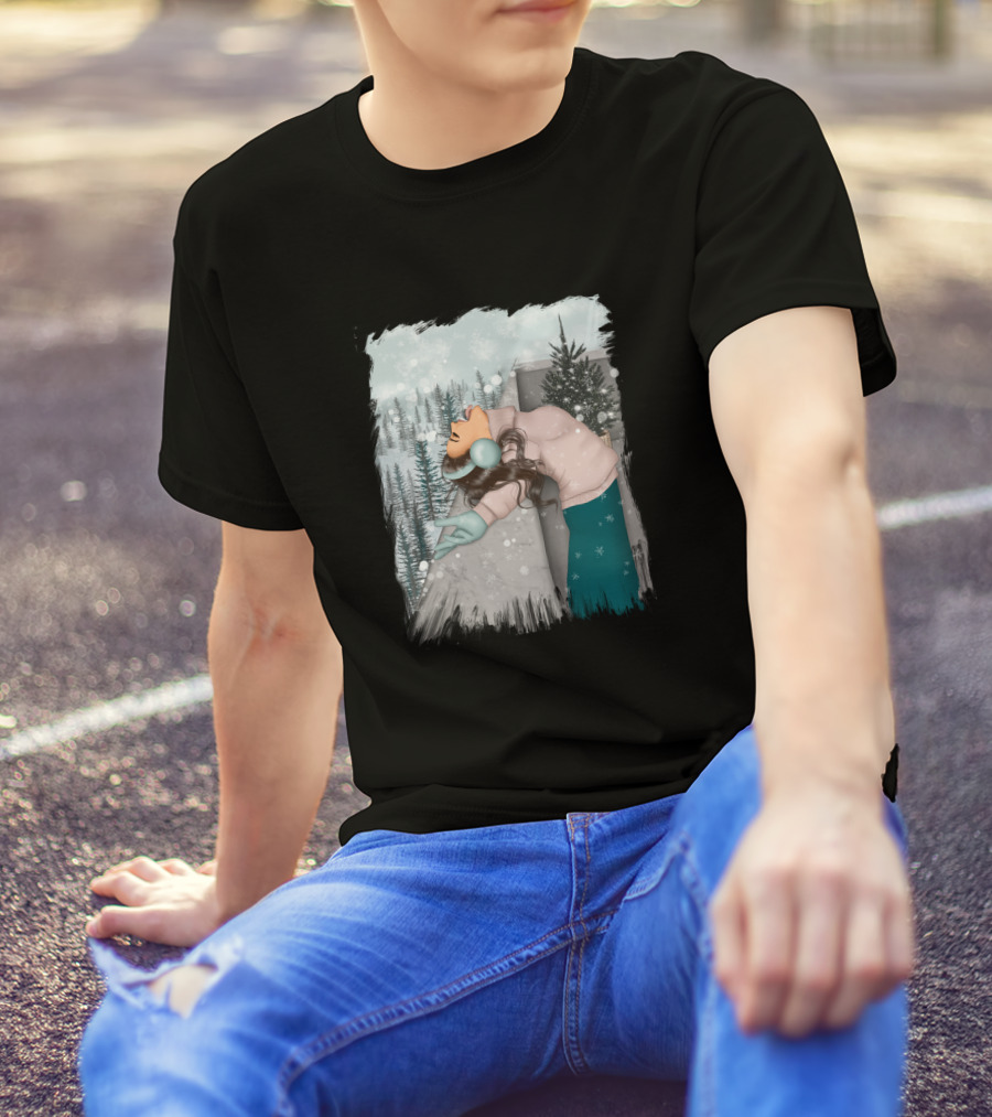 Best Wish In Winter Embracing Snowfall In Forest Scene T-Shirt