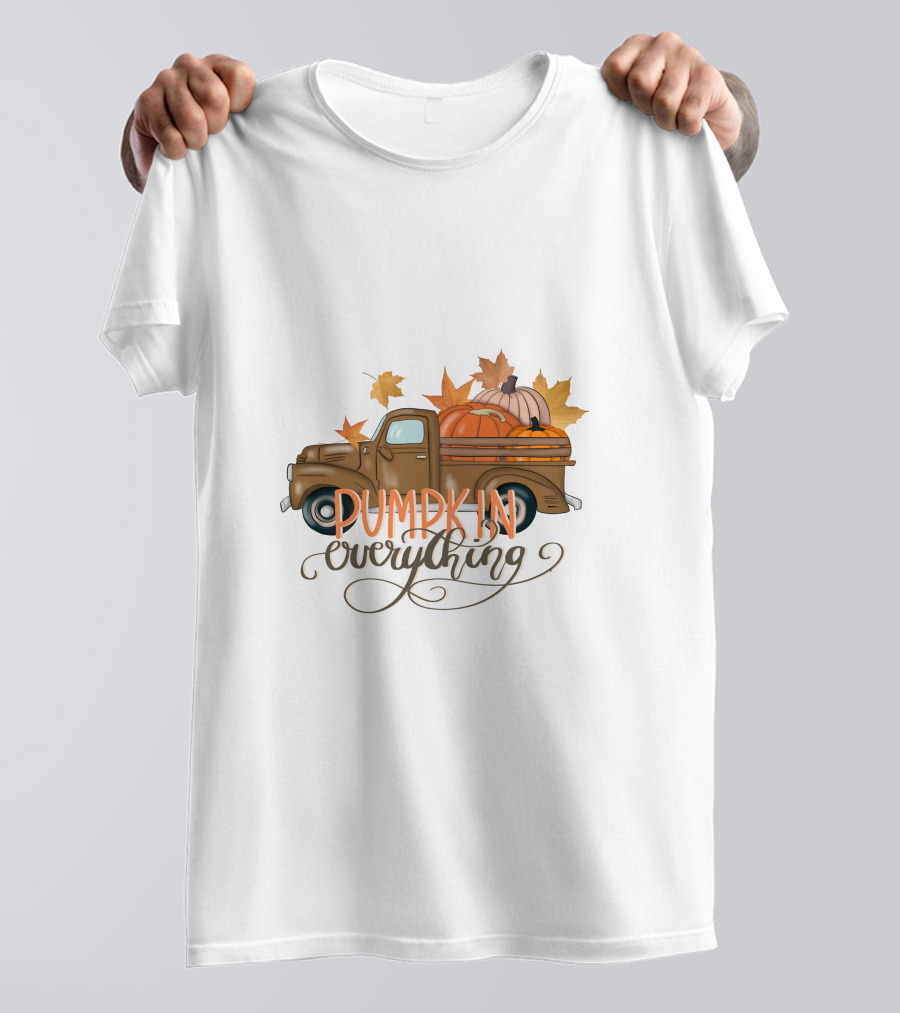 Pumpkin Everything Fall Truck With Leaves T-Shirt