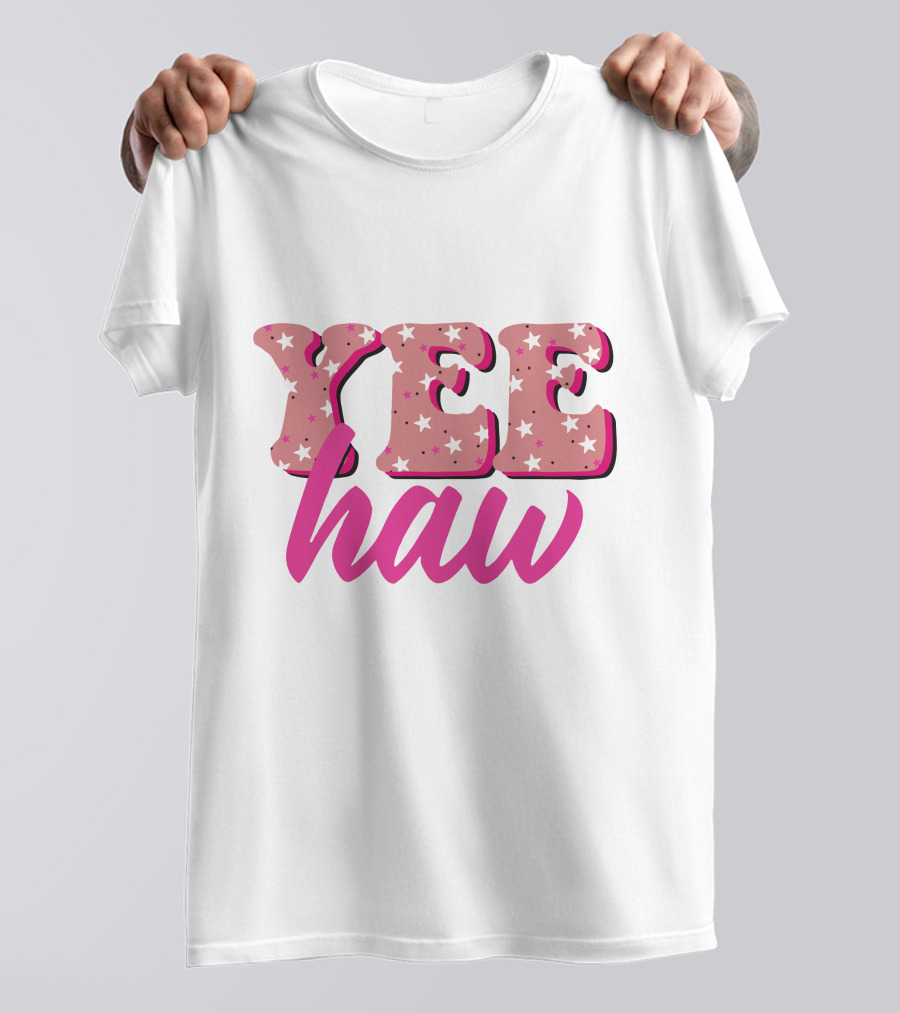 Retro Yee Haw Star Pattern Howdy T-Shirt