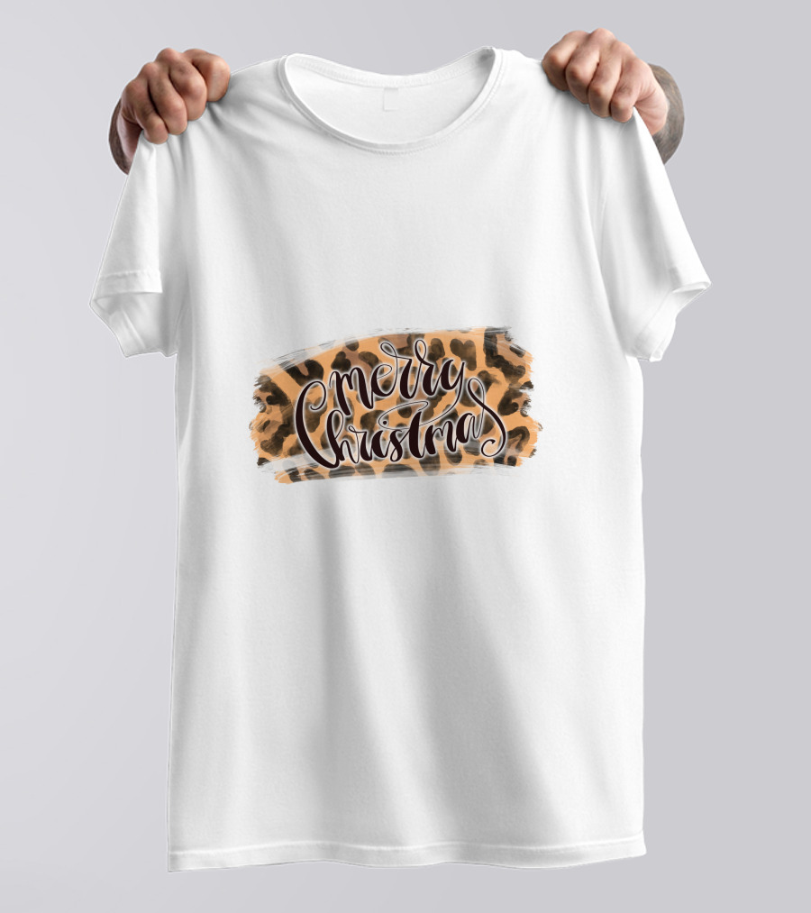 Merry Christmas Leopard Pattern Wild T-Shirt