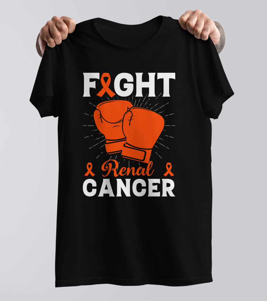 FIGHT RENAL CANCER ORANGE RIBBON BOXING GLOVES T-Shirt