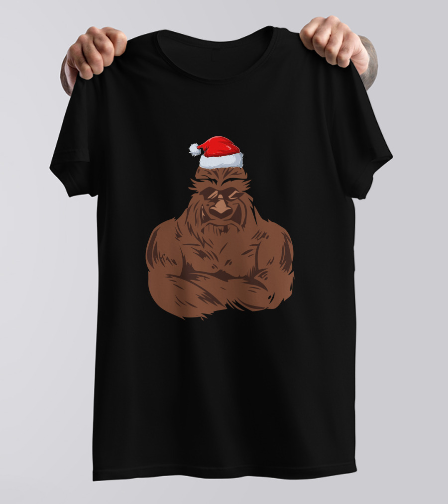 Santa Gorilla Christmas Festive Holiday T-Shirt