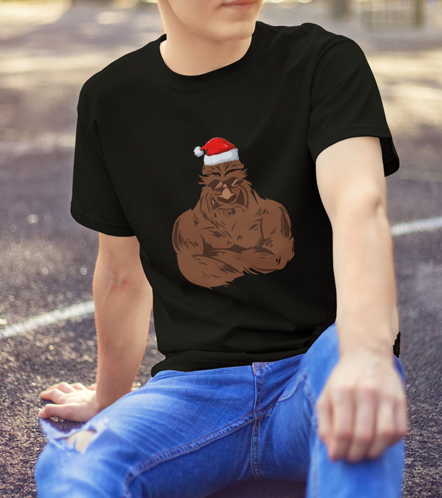 Santa Gorilla Christmas Festive Holiday T-Shirt