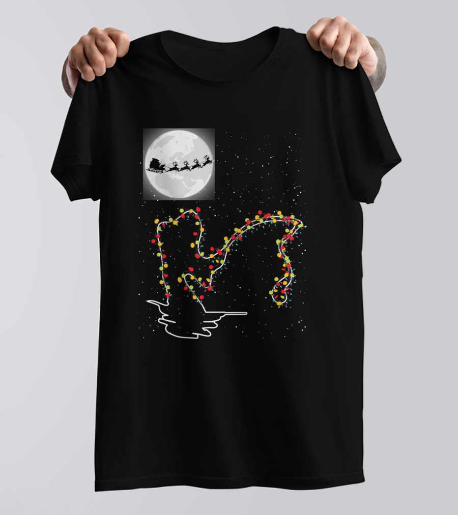 Sweet Christmas Night With Santa And Loch Ness Lights T-Shirt