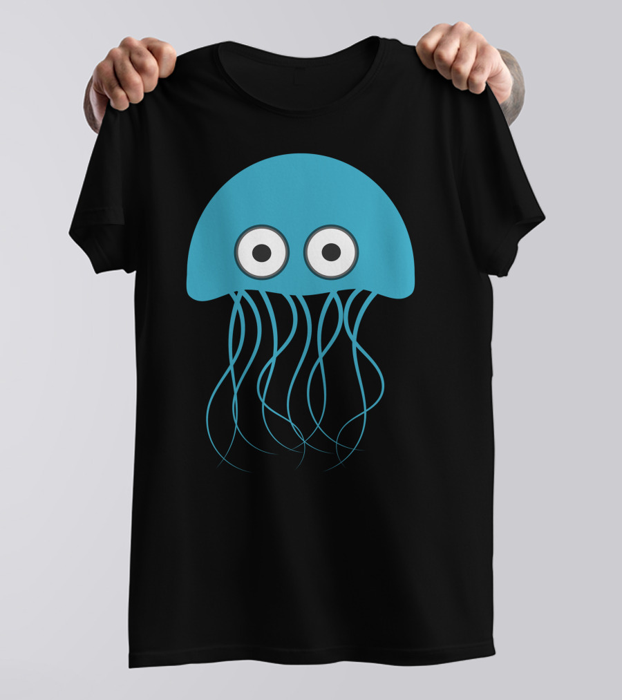 Cartoon Jellyfish Blue Eyes T-Shirt