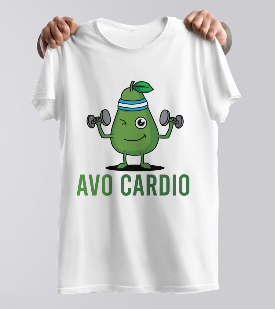 Avo Cardio Winking Avocado Dumbbell Workout T-Shirt
