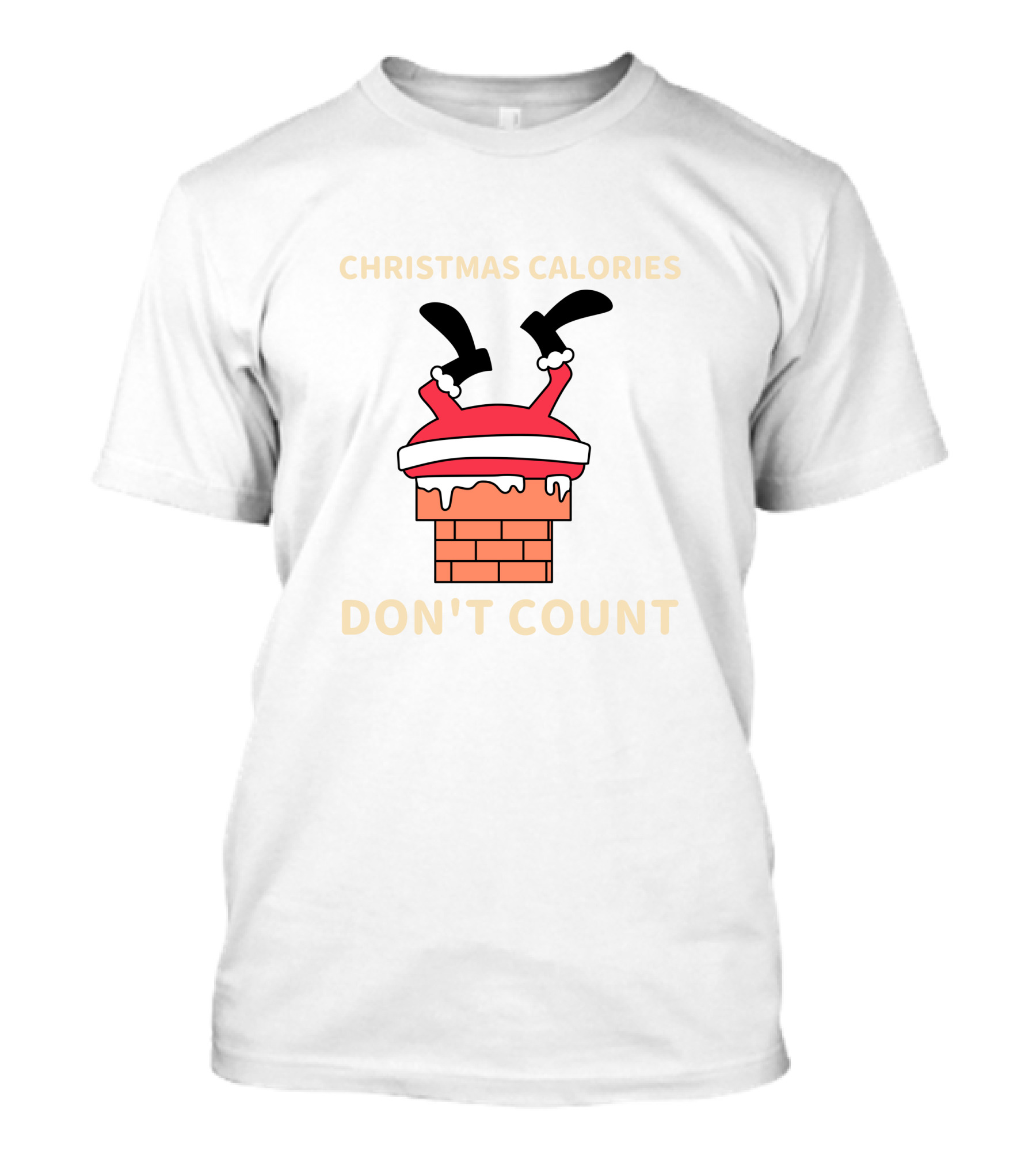 Christmas Calories Don't Count Santa Stuck In Chimney T-Shirt