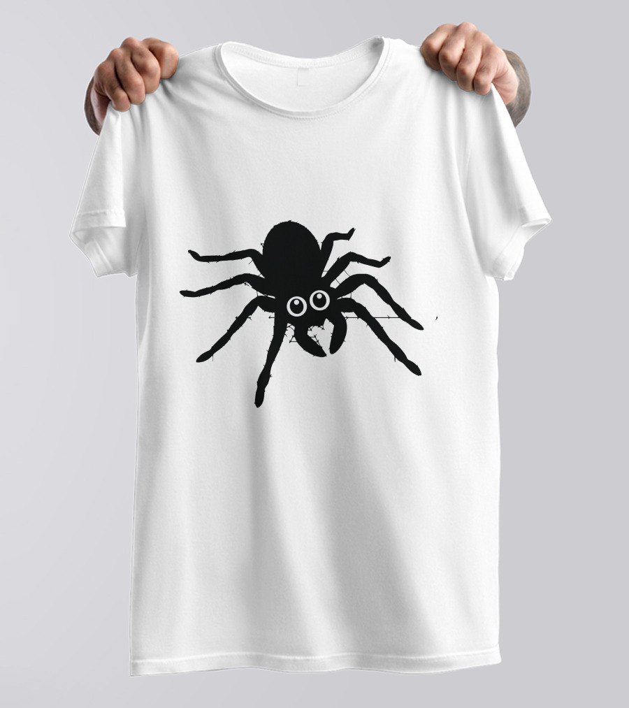 Cute Spider With Big Eyes In Web T-Shirt