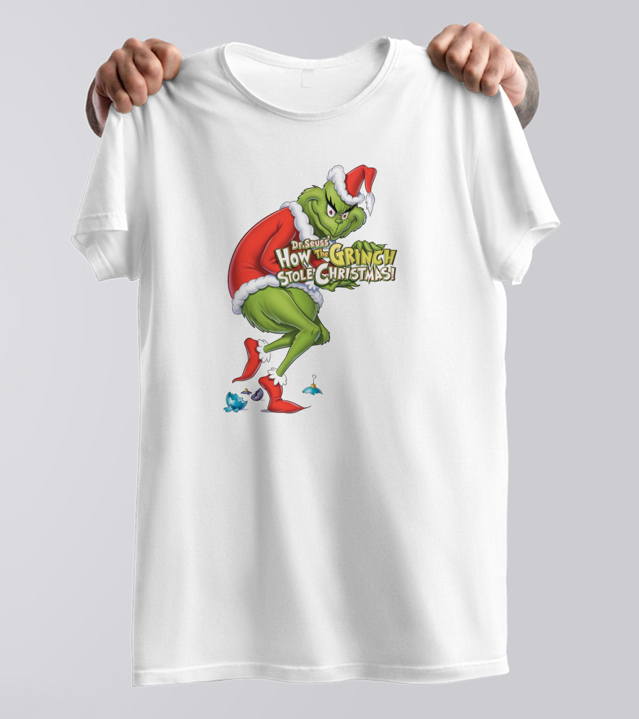 Dr Seuss How The Grinch Stole Christmas Santa Grinch Mischievous Pose T-Shirt