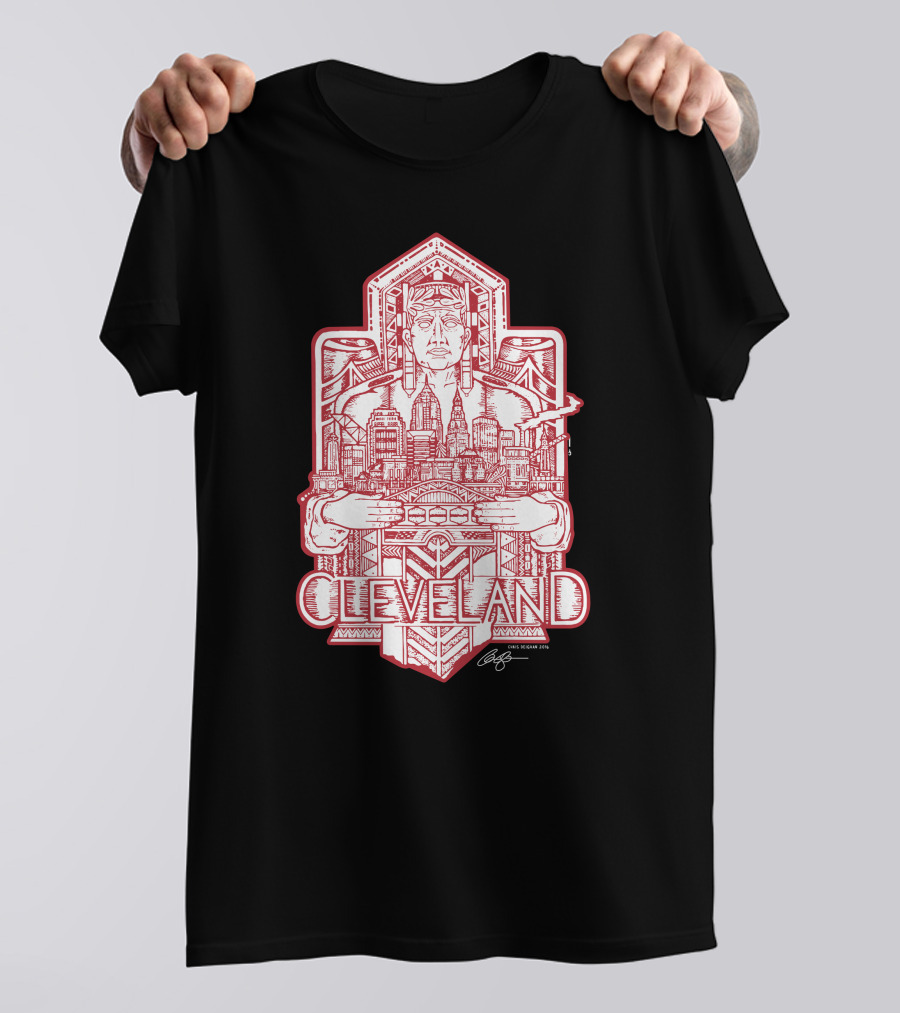 Cleveland Cityscape Guardian Red Line T-Shirt