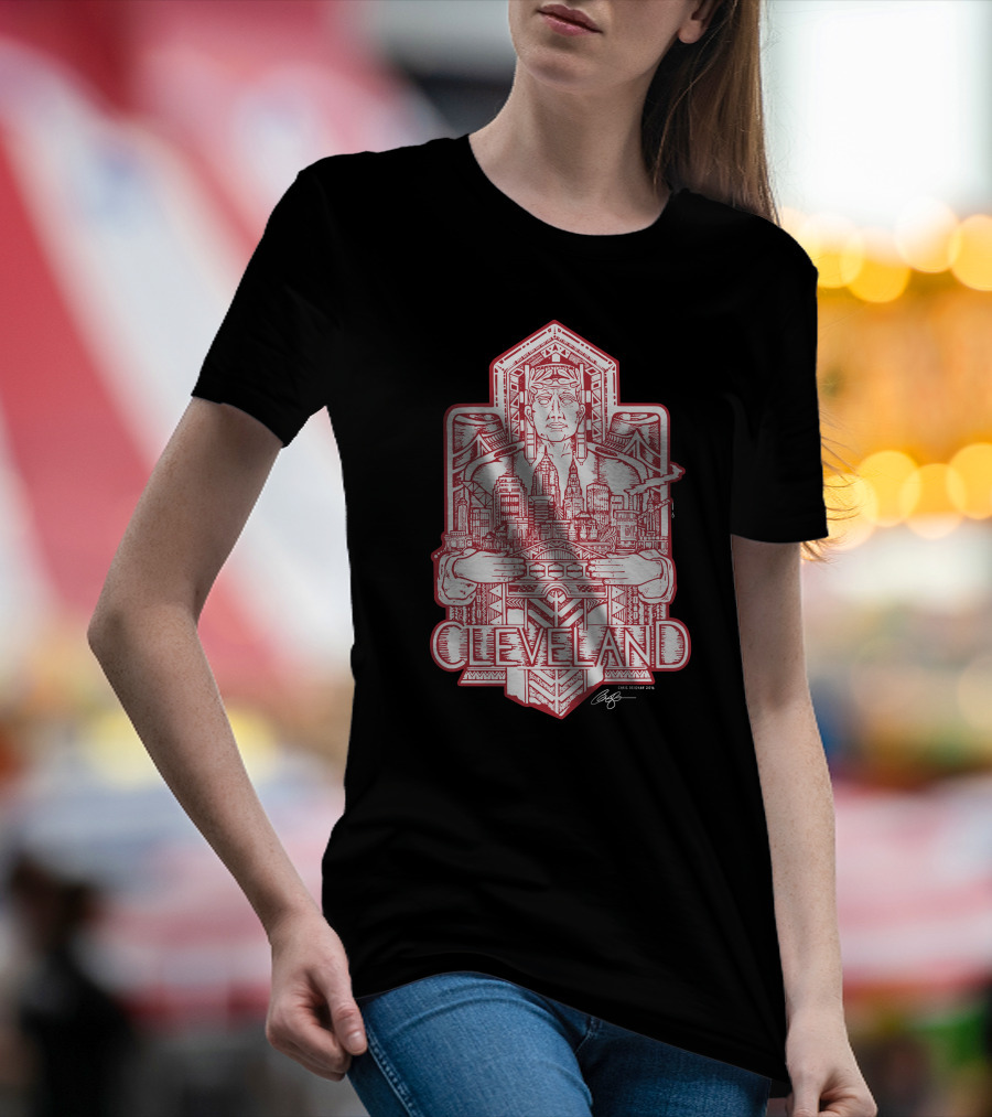 Cleveland Cityscape Guardian Red Line T-Shirt