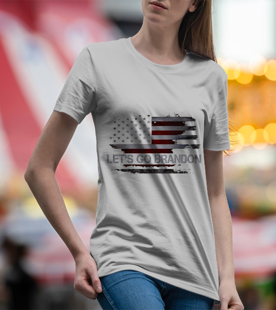 Let's Go Brandon American Flag Conservative Anti Liberal T-Shirt