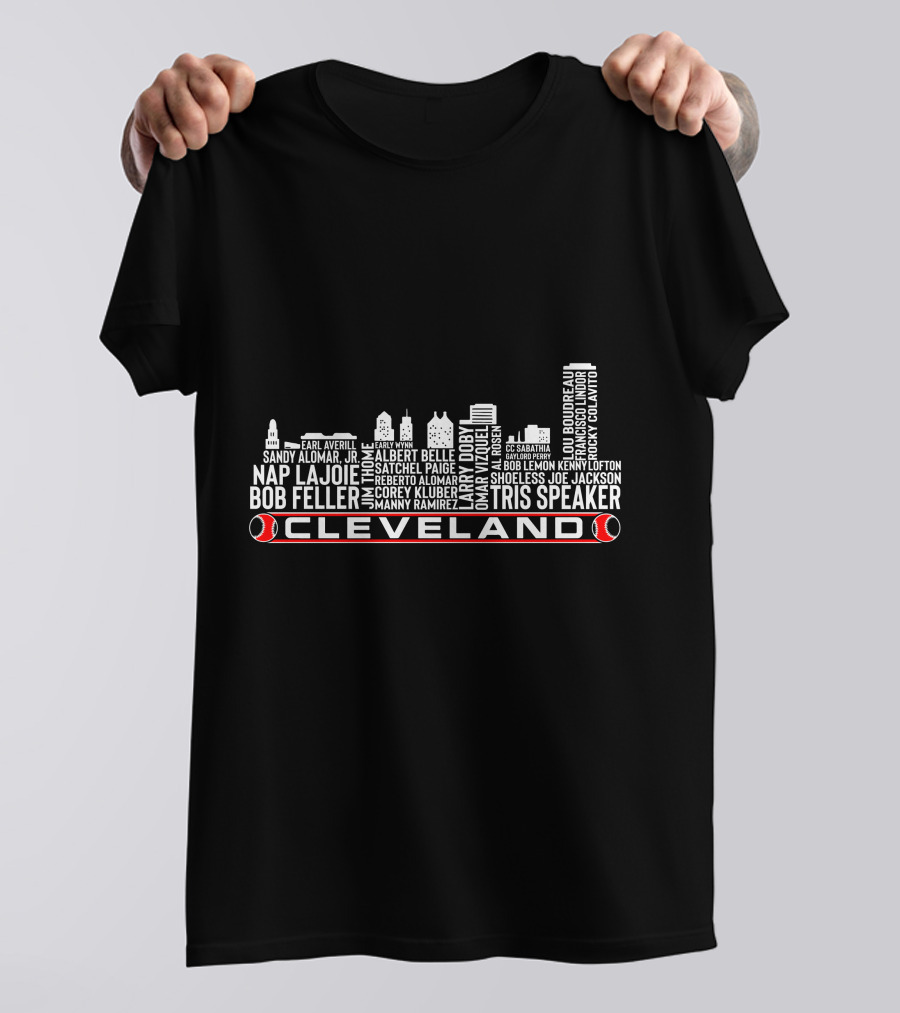 Cleveland Baseball Bob Feller Bob Lemon Tris Speaker Satchel Paige Legends Nap Lajoie Omar Vizquel T-Shirt