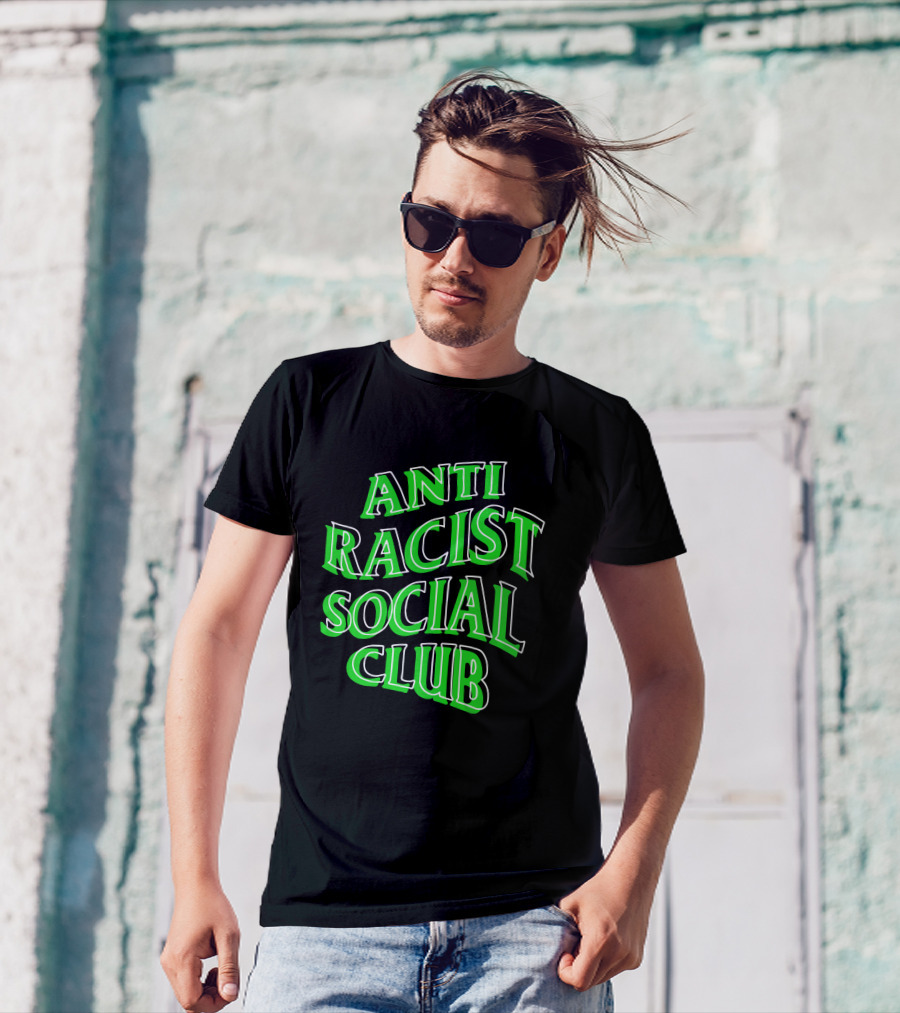 Anti Racist Social Club Green Text T-Shirt