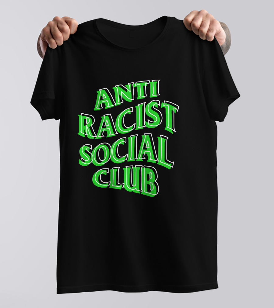 Anti Racist Social Club Green Text T-Shirt